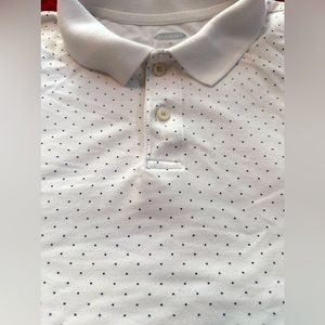 Old Navy Men's White Polka Dot Polo Shirt     Size M